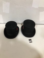 2 X AB HATS BLACK FELT TOP HATS 1 X SIZE M 1 X SIZE XL