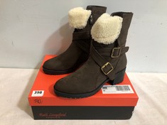 RUTH LANGSFORD FASHION CASUAL BOOTS BROWN SIZE 38