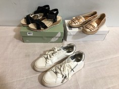 3 X ASSORTED FOOTWEAR TO INCLUDE MODA TRAINERS WHITE SIZE 6