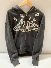 BROKEN PLANET ZIPPED HOODIE DARK GREY SIZE XS RRP- £199.99