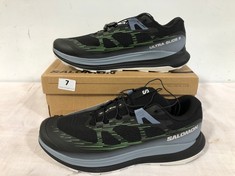 SALAMON ULTRA GLIDE II TRAINERS IN BLACK/STONE/GREEN SIZE UK 10 - RRP £140