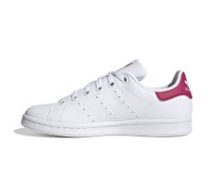 1 X PAIR ADIDAS STAN SMITH J SNEAKER, FTWR WHITE FTWR WHITE BOLD PINK, 4 UK.