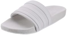 2 X PAIR ADIDAS MEN'S ADILETTE SLIPPERS, CRYSTAL WHITE/CRYSTAL WHITE/CRYSTAL WHITE, 10 UK.