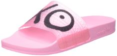 AIRP ADIDAS MEN'S ADILETTE SLIPPERS, SEMI PINK GLOW/CORE BLACK/SEMI PINK GLOW, 9 UK.