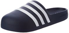 2 X PAIR ADIDAS MEN'S ADIFOM ADILETTE SLIPPERS, COLLEGIATE NAVY/FTWR WHITE/FTWR WHITE, 7 UK.