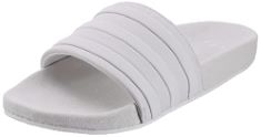 2 X PAIR ADIDAS MEN'S ADILETTE SLIPPERS, CRYSTAL WHITE/CRYSTAL WHITE/CRYSTAL WHITE, 11 UK.