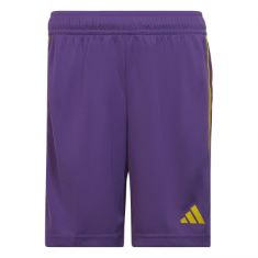 QTY OF ITEMS TO INLCUDE 10X ASSORTED ADIDAS CLOTHING SIZE KIDS TO INCLUDE ADIDAS IB8098 TIRO 23 SHO Y SHORTS UNISEX ACTIVE PURPLE OR TEAM YELLOW SIZE 1516, ADIDAS UNISEX KIDS SHORTS (1/4) TIRO 23 LEA