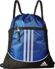 QTY OF ITEMS TO INLCUDE 10X ASSORTED ADIDAS BAGS TO INCLUDE ADIDAS ALLIANCE II SACKPACK, ONE SIZE, TEAM ROYAL BLUE, ONE SIZE, ALLIANCE SACKPACK DRAWSTRING BACKPACK GYM BAG, ADIDAS ORIGINALS UNISEX-AD