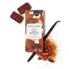 100 X PLAYIN CHOC JUSTCHOC VEGAN CHOCOLATE, AWARD-WINNING ORGANIC AND DAIRY FREE CHOCOLATE, ORGANIC PERUVIAN CACAO, VEGAN CHOCOLATE GIFTS, LACTOSE FREE CHOCOLATE BAR… (DARK, 60G).