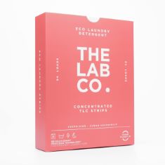 32 X THE LAB CO. LAUNDRY DETERGENT STRIPS SHEETS ECO ULTRA-CONCENTRATED NON-BIO ENERGISING GRAPEFRUIT & PINK PEPPERCORN FOR HAND AND MACHINE WASHING. FOR 64 LOADS.