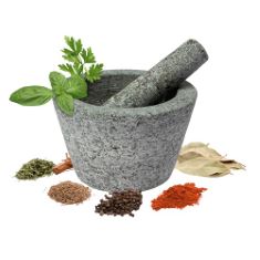 10 X BROWIN 312013 GRANITE MORTAR AND PESTLE FOR KITCHEN DIAMETER| ELEGANT AND SIMPLE MORTAR FOR GRINDING | GRANITE,GREY, 13 CM.