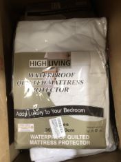 10 X HIGH LIVING WATERPROOF QUILTED MATTRESS PROTECTOR .