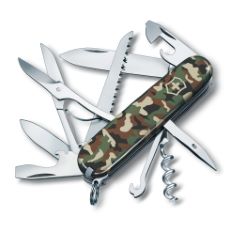 10 X VICTORINOX HUNTSMAN SWISS ARMY KNIFE, MEDIUM, MULTI TOOL, CAMPING KNIFE, 15 FUNCTIONS, LARGE BLADE, BOTTLE OPENER, CAMOUFLAGE.(18+ PROOF OF ID) )