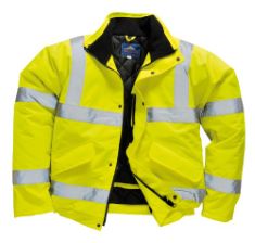 QTY OF ITEMS TO INLCUDE 5X ASSORTED SAFETY CLOTHING TO INCLUDE PORTWEST BOMBER JACKET WITH REFLECTIVE STRIPES LUMINESCENT YELLOW - YELLOW, YELLOW, XL (26-28), PORTWEST BIZFLAME RAIN HI-VIS ANTISTATIC