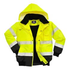 QTY OF ITEMS TO INLCUDE 5X SAFETY CLOTHING TO INCLUDE PORTWEST C465 HI-VIS 3-IN-1 CONTRAST BOMBER JACKET YELLOW/BLACK, XX-LARGE, PORTWEST S460 WATERPROOF COMFORT HI-VIS WINTER TRAFFIC JACKET YELLOW,