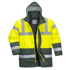 4X SAFETY WEAR TO INCLUDE PORTWEST S466 WATERPROOF HI-VIS CONTRAST WINTER TRAFFIC JACKET YELLOW/GREEN, LARGE.