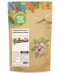 8 X WHOLEFOOD EARTH ROASTED PEANUTS IN SHELL (MONKEY NUTS) 2 KG | GMO FREE | HIGH FIBRE | SOURCE OF PROTEIN.