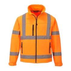 5 X PORTWEST HI-VIS CLASSIC SOFTSHELL JACKET (3L), SIZE: XXL, COLOUR: ORANGE, S424ORRXXL.