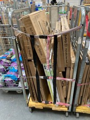 CAGE OF ASSORTED SAFETY GATES TO INCLUDE PORTABLE BED RAIL TO INCLUDE PET GATE WITH LOCKAGBLE CAT FLAP IN MATT BLACK (CAGE NOT INCLUDED) (KERBSIDE PALLET DELIVERY)