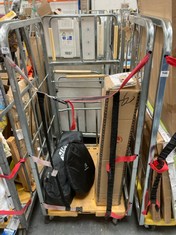 CAGE OF 4X ASSORTED ITEMS / PARTS TO INCLUDE CLIMB CART WITH SEAT (CART NOT INCLUDED) (KERBSIDE PALLET DELIVERY)