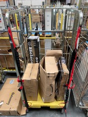 CAGE OF ASSORTED ITEMS TO INCLUDE BELACO 32'' TOWER FAN (CAGE NOT INCLUDED) (KERBSIDE PALLET DELIVERY)