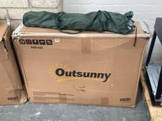 OUTSUNNY SUNLOUNGER TO INCLUDE GREEN FOLDING CAMPING CHAIR