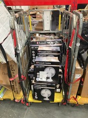 CAGE OF ASSORTED RUSSELL HOBBS FANS TO INCLUDE 12" WHITE DESK FAN ( CAGE NOT INCLUDED ) (KERBSIDE PALLET DELIVERY)