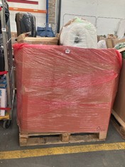 PALLET OF ASSORTED ITEMS TO INCLUDE MEMORY FOAM MATTRESS TOPPER (KERBSIDE PALLET DELIVERY)