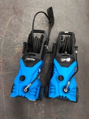 2 X PRESSURE WASHER ITEMS / PARTS TO INCLUDE TOPTECH 1800W 120 BAR PRESSURE WASHER WITH BUILT IN HOSE REEL