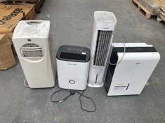 4 X ASSORTED AIR CONDITIONERS TO INCLUDE RUSSELL HOBBS FREESTANDING PORTABLE AIR CONDITIONER IN WHITE