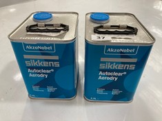 2 X AKZONOBEL SIKKENS AUTOCLEAR AERODRY 2.5L (COLLECTION ONLY)