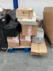 PALLET OF ASSORTED ITEMS TO INCLUDE SHARP MANUAL MICROWAVE OVEN IN BLACK (KERBSIDE PALLET DELIVERY)