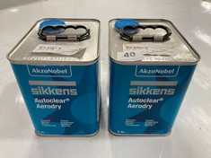 2 X AKZONOBEL SIKKENS AUTOCLEAR AERODRY 2.5L (COLLECTION ONLY)