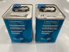 2 X AKZONOBEL SIKKENS AUTOCLEAR AERODRY 2.5L (COLLECTION ONLY)