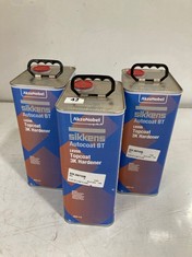 3 X AKZONOBEL SIKKENS AUTOCOAT BT LV255 TOPCOAT 3K HARDENER 5L (COLLECTION ONLY)