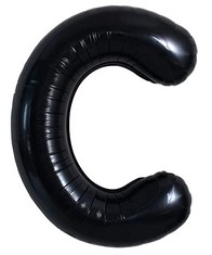 39 X TONIFUL 40 INCH LARGE BLACK C LETTER BALLOONS JUMBO HELIUM BALLOONS,FOIL MYLAR BIG ALPHABET BALLOONS FOR BIRTHDAY PARTY ANNIVERSARY VALENTINE'S DAY SUPPLIES DECORATIONS - TOTAL RRP £195: LOCATIO