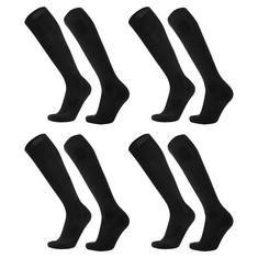 20 X SKOVS 4 PAIRS BOYS FOOTBALL SOCKS BLACK LONG BOYS GIRLS FOOTBALL SOCKS, HOCKEY SOCKS, RUGBY SOCKS,SOLID KNEE HIGH TUBE FOOTBALL SPORTS SOCKS FOR SPORTS RUNNING TRAINING (BLACK) - TOTAL RRP £196: