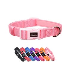 30 X OLAHIBI SOFT AND COMFORTABLE NEOPRENE PADDED NYLON BASIC DOG COLLAR SOLID COLOR PATTERN FOR MEDIUM DOGS.(M, LIGHT PINK COLLAR) - TOTAL RRP £175: LOCATION - RACK C