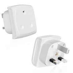 22 X SOUTH AFRICA TO UK PLUG ADAPTER 2 PIECES, 3 PIN SOUTH AFRICA TO UK TRAVEL ADAPTER CONVERTER PLUG, PABANCE SA PLUG TO UK SOCKET WITH CHILD SAFETY SHUTTER, TYPE M TO TYPE G (WHITE) - TOTAL RRP £18