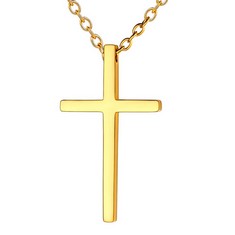 QUANTITY OF ASSORTED ITEMS TO INCLUDE SUPLIGHT SIMPLE FASHION GOLD CROSS NECKLACES FOR MEN WOMEN CROSS CHAIN RELIGIOUS CROSS FAITH PENDANT NECKLACE: LOCATION - RACK C