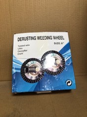 QUANTITY OF ASSORTED ITEMS TO INCLUDE DERUSTING WEEDING WHEEL: LOCATION - RACK C