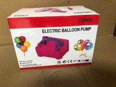 QUANTITY OF ASSORTED ITEMS TO INCLUDE NESTLING ELECTRIC BALLOON PUMP - PORTABLE DUAL NOZZLE BALLOON PUMP ELECTRIC - 600W BALLOON INFLATOR PUMP FOR BIRTHDAY, PARTY, AND DECORATIONS: LOCATION - RACK C