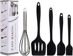 QUANTITY OF ASSORTED ITEMS TO INCLUDE MALLEZ KITCHEN UTENSILS SET, 5 PIECE NON-STICK SILICONE SPATULAS BRUSH WHISK COOKING TOOLS - HEAT-RESISTANT SILICONE KITCHENWARE SET FOR COOKING, BAKING AND MIXI