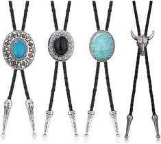 QUANTITY OF ASSORTED ITEMS TO INCLUDE ADRAMATA 4PCS BOLO TIE FOR MEN WESTERN COWBOY LEATHER NECKTIE HALLOWEEN COSTUME ACCESSORIES FOR MEN WOMEN: LOCATION - RACK D