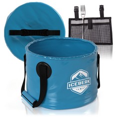 QUANTITY OF ASSORTED ITEMS TO INCLUDE ICEBERG FOLDING BOWL WITH LID AND MESH BAG - 15L | PORTABLE OUTDOOR FOLDING BUCKET - WATERPROOF, STURDY & SPACE SAVING | PVC CAMPING WASHING BOWL & STORAGE BIN: