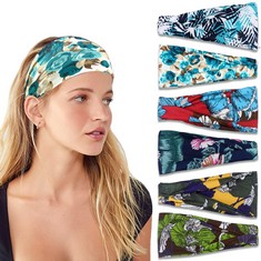 16 X VENUSTE HEADBANDS FOR WOMEN'S HAIR, FLORAL KNOTTED HEADBANDS FOR ADULT WOMEN HAIR ACCESSORIES, WEAR FOR YOGA, FASHION, WORKING OUT, TRAVEL OR RUNNING, 6PCS - TOTAL RRP £93: LOCATION - RACK F