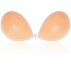 9 X NIIDOR ADHESIVE BRA STRAPLESS STICKY INVISIBLE PUSH UP SILICONE BRA NIPPLE COVERS FOR BACKLESS DRESS ORANGE - TOTAL RRP £97: LOCATION - RACK F