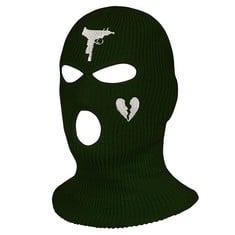 10 X SINSEN BALACLAVA SKI MASK 3-HOLE KNITTED NEON BALLY MASK FULL FACE ROBBER COVER HATS WINTER WARMER FOR CYCLING MOTORCYCLE SNOWBOARD OUTDOOR SPORT (DARK GREEN) - TOTAL RRP £83: LOCATION - RACK F