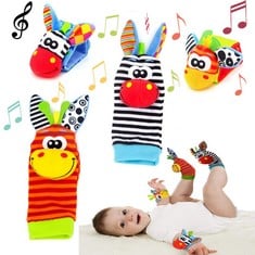 20 X BABY RATTLE SOCKS WRIST RATTLES FOOT FINDER SOCKS SET, BABY RATTLE TOYS ANIMAL WRIST RATTLE SOFT BELL STRAP DEVELOPMENT TOY GIFT FOR NEWBORN BABIES INFANT BOY GIRL 0-6 MONTH,2PCS WAIST 2PCS SOCK