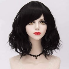 14 X MCOSER PINK WIGS FOR WOMEN,SHORT WIGS SHORT WAVY WIGS,CURLY SHOULDER LENGTH WIGS FOR WOMEN COSPLAY PARTY HALLOWEEN - TOTAL RRP £151: LOCATION - RACK F